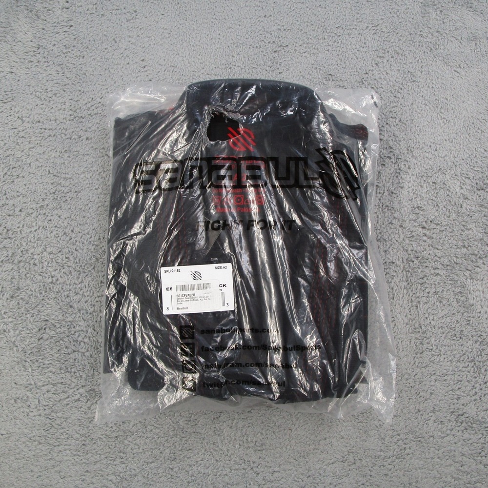 Sanabul Essentials V.2 Ultra Light BJJ Jiu Jitsu Gi Black Red Size A2 B01CFVA020